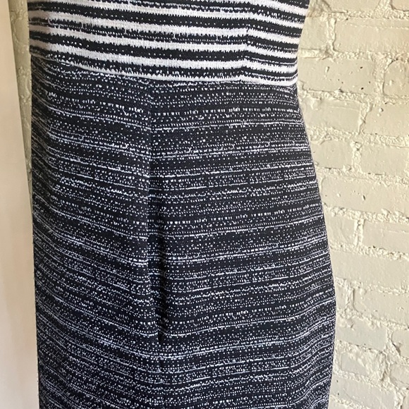 Abe Schrader by Belle Saunders black and white striped tweed vintage dress sz S - Picture 6 of 16